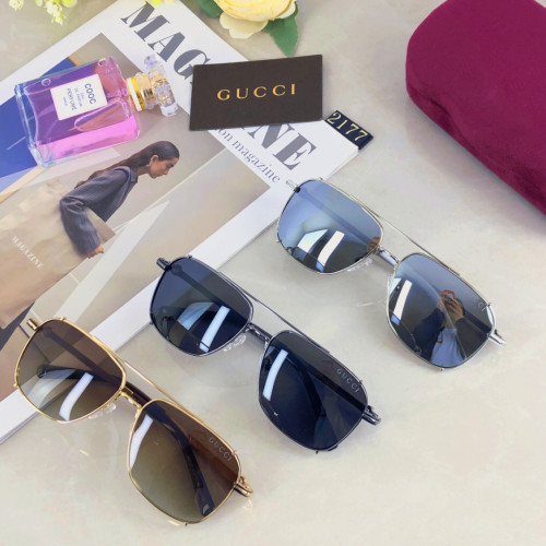 Gucci New Gold Edge Sunglasses Fashion Couple Versatile Sunglasses