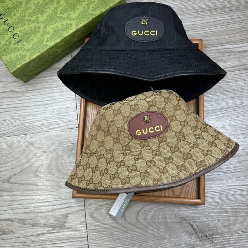 Gucci New Classic Full GG Leather Logo Fisherman's Hat