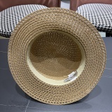 Dior New Fashion Hollow Top Hat Versatile British Style Straw Hat