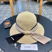 Chanel New Bow Straw Hat Versatile Sunshade Straw Hat Chanel New Bow Straw Hat Versatile Sunshade Straw Hat