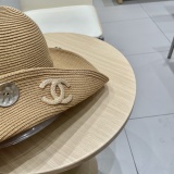 Chanel New Large Brimmed Straw Hat Foldable Sunscreen Hat