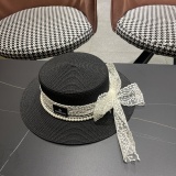 Moncler New Elegant Lace Butterfly Flat Top Hat Sunshade Straw Hat