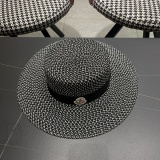 Moncler New Summer Hollow Flat Top Hat Retro British Straw Hat