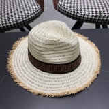Fendi New Retro Versatile Hairy Straw Hat Sunshade Hat