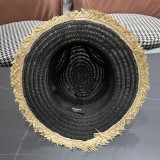 Fendi New Retro Versatile Hairy Straw Hat Sunshade Hat
