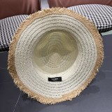 Fendi New Retro Versatile Hairy Straw Hat Sunshade Hat