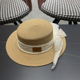 Moncler New Elegant Lace Butterfly Flat Top Hat Sunshade Straw Hat