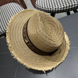 Fendi New Retro Versatile Hairy Straw Hat Sunshade Hat