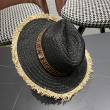 Fendi New Retro Versatile Hairy Straw Hat Sunshade Hat