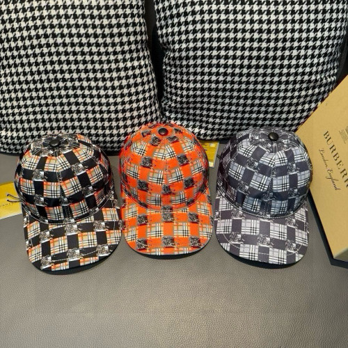 Burberry New Couple Battle Horse Grid Baseball Hat Duck Tongue Hat