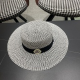 Moncler New Summer Hollow Flat Top Hat Retro British Straw Hat