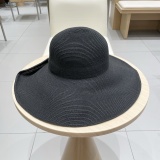 Chanel New Large Brimmed Straw Hat Foldable Sunscreen Hat
