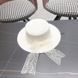 Moncler New Elegant Lace Butterfly Flat Top Hat Sunshade Straw Hat