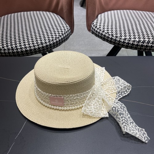 Moncler New Elegant Lace Butterfly Flat Top Hat Sunshade Straw Hat