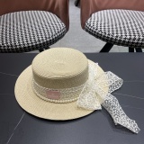 Moncler New Elegant Lace Butterfly Flat Top Hat Sunshade Straw Hat