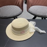 Moncler New Elegant Lace Butterfly Flat Top Hat Sunshade Straw Hat