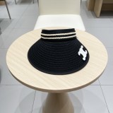 Chanel New Foldable Face Covering Blacktop Breathable Straw Hat