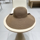 Chanel New Large Brimmed Straw Hat Foldable Sunscreen Hat