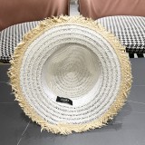 Fendi New Retro Versatile Hairy Straw Hat Sunshade Hat