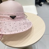 Prada New Fashion Elegant Wave Point Sunshade Hat