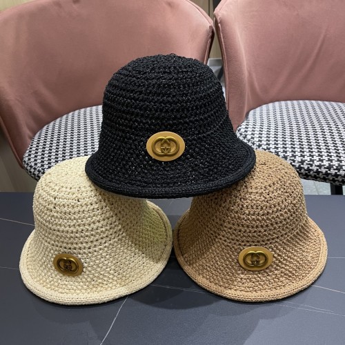 Gucci New Curled Edge Hollow Breathable Fisherman's Hat