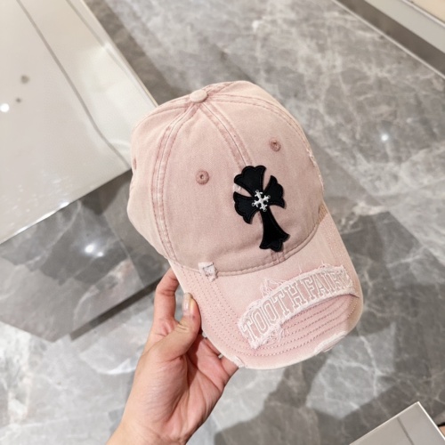 Chrome Hearts Classic Cross Distressed Baseball Hat Duck Tongue Hat
