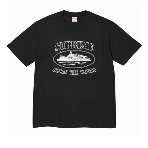 Supreme New Devil's Island printed short sleeved couple casual T-shirt