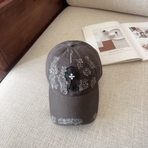 Chrome Hearts New Fashion Leather Cross Distressed Baseball Hat
