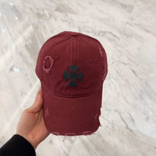 Chrome Hearts  Couple Retro Cross Distressed Baseball Hat Duck Tongue Hat
