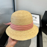 Dior New Women's Fashion Small Fresh Top Hat Straw Hat Size: 57cm