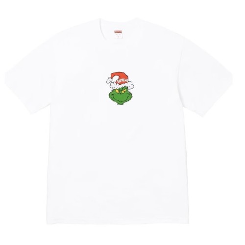 Supreme New Couple Christmas Genie Printed Short Sleeve Fashion Casual T-shirt