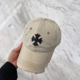 Chrome Hearts  Couple Retro Cross Distressed Baseball Hat Duck Tongue Hat