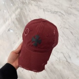 Chrome Hearts  Couple Retro Cross Distressed Baseball Hat Duck Tongue Hat