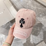 Chrome Hearts Classic Cross Distressed Baseball Hat Duck Tongue Hat