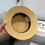 Dior New Women's Fashion Small Fresh Top Hat Straw Hat Size: 57cm