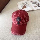 Chrome Hearts New Fashion Leather Cross Distressed Baseball Hat