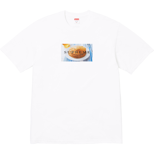 Supreme Couple Pancakes Logo Printed Short Sleeve Casual T-shirt