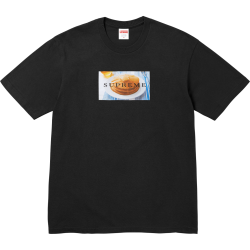 Supreme Couple Pancakes Logo Printed Short Sleeve Casual T-shirt