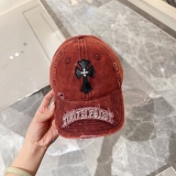 Chrome Hearts Classic Cross Distressed Baseball Hat Duck Tongue Hat