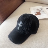 Chrome Hearts New Fashion Leather Cross Distressed Baseball Hat