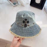 Chrome Hearts New Fashion Edge Denim Fisherman's Hat Sunshade Hat