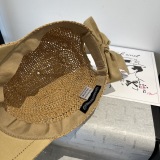 Chrome Hearts Female Bow Sunshade Straw Hat