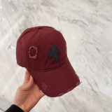 Chrome Hearts  Couple Retro Cross Distressed Baseball Hat Duck Tongue Hat