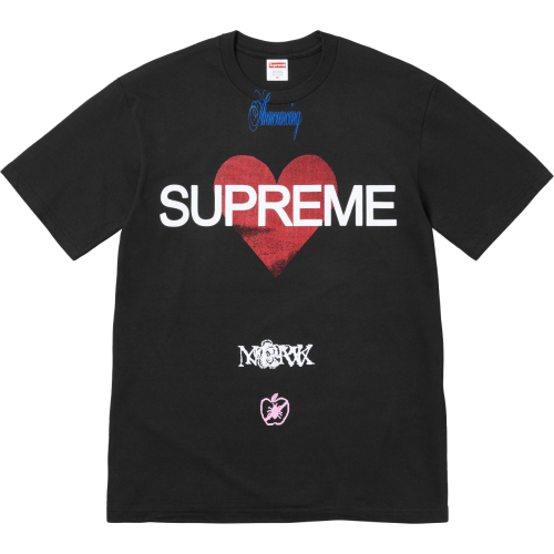 Supreme New Couple Logo Love Printed Short Sleeve Casual T-shirt