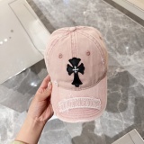 Chrome Hearts Classic Cross Distressed Baseball Hat Duck Tongue Hat