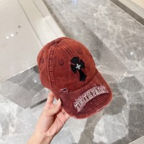 Chrome Hearts Classic Cross Distressed Baseball Hat Duck Tongue Hat