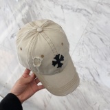 Chrome Hearts  Couple Retro Cross Distressed Baseball Hat Duck Tongue Hat