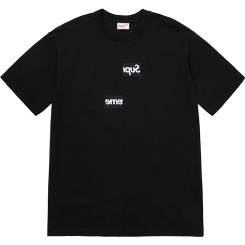 Supreme Fashion Split Box Logo Short Sleeve Versatile Casual T-shirt