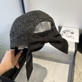 Chrome Hearts Female Bow Sunshade Straw Hat