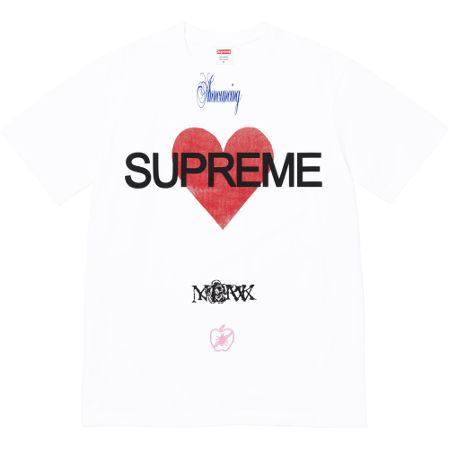 Supreme New Couple Logo Love Printed Short Sleeve Casual T-shirt